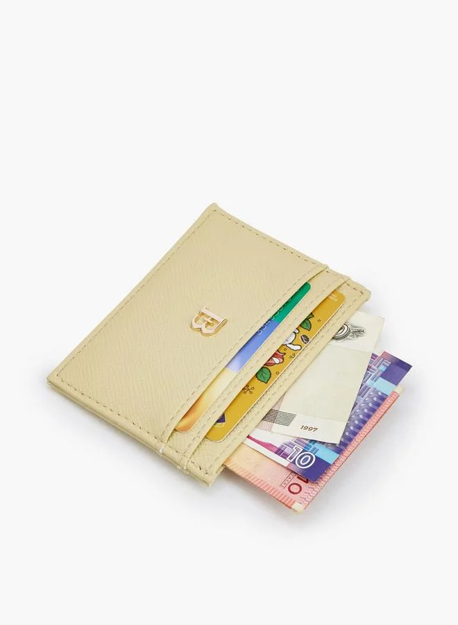 Flora Bella By Shoexpress Yellow Textured Card Holder With Monogram Detail for Women | Best Price UAE